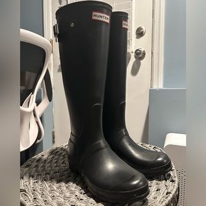 Matte tall classic hunter boots black size 7m/8f